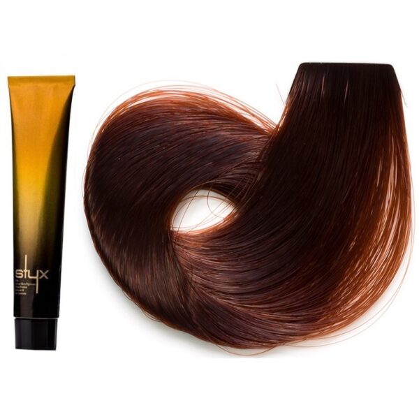 رنگ مو استایکس شماره 6.43 سری مسی و تیتانی رنگ بلوند تیتانی تیره