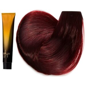 رنگ مو استایکس شماره 6.68 سری قرمز و شرابی رنگ بلوند قرمز عنابی