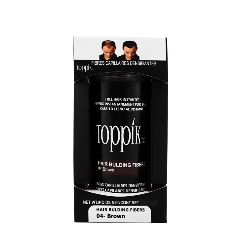 پودر پرپشت کننده مو تاپیک هیر فیلر کد 04 رنگ قهوه‌ای