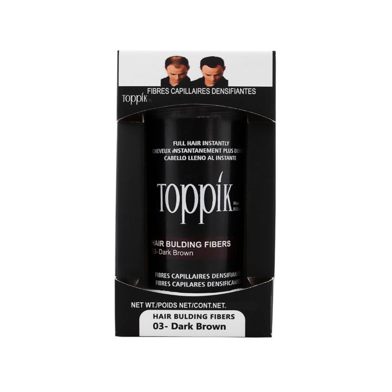 پودر پرپشت کننده مو تاپیک هیر فیلر کد 03 رنگ قهوهای تیره وزن 50 گرم - تصویر 2