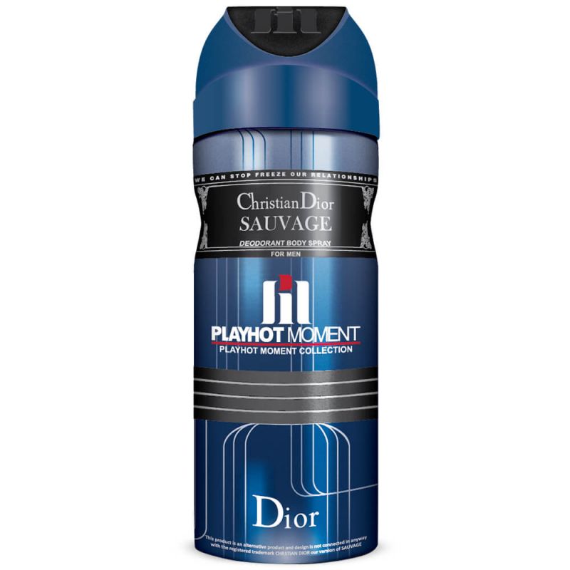 اسپری خوشبو کننده بدن مردانه پلی هات مومنت مدل Christian Dior SAUVAGE حجم 200 میلی لیتر