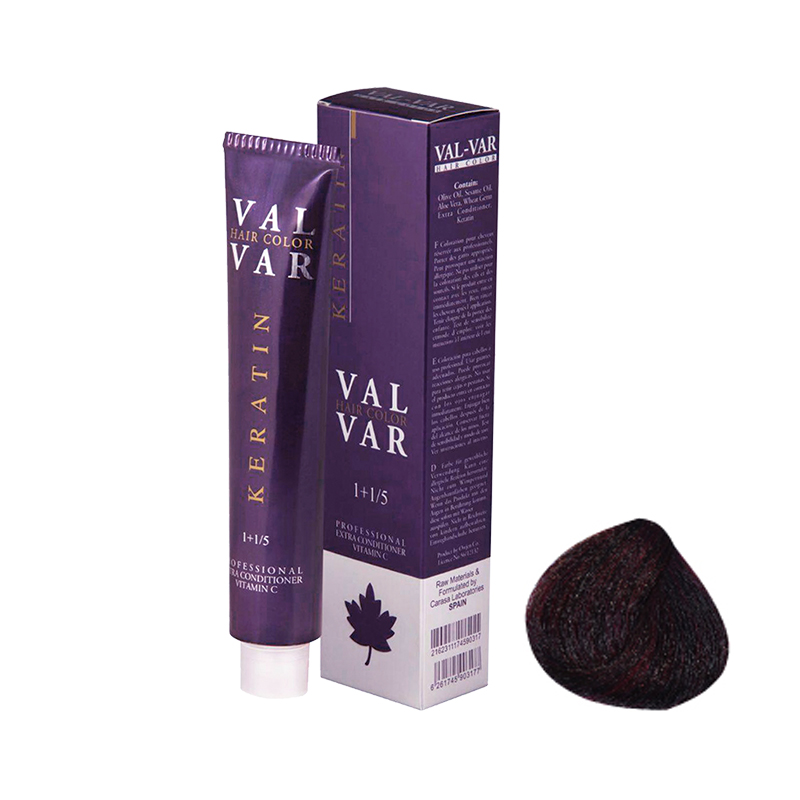 رنگ موی والوار شماره 5.65 سری شرابی رنگ شرابی روشن