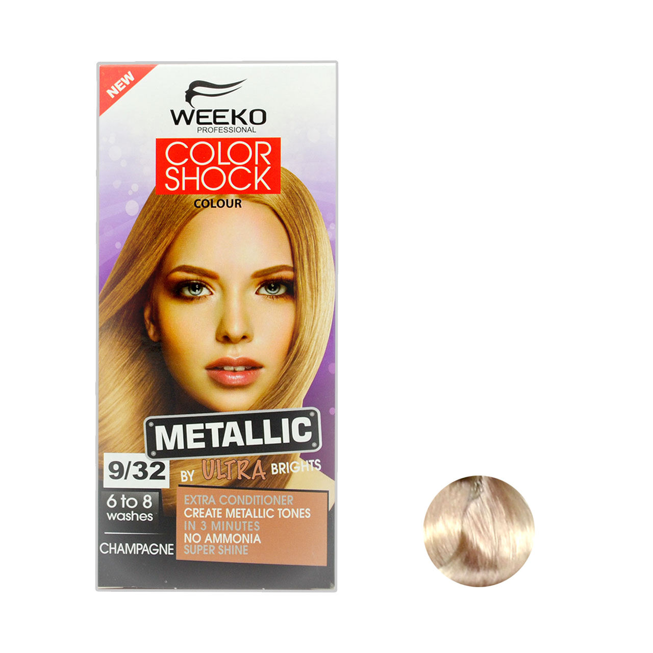 کیت رنگ مو ویکو رنگ طلایی شماره 9/32 حجم 80 میلی لیتر