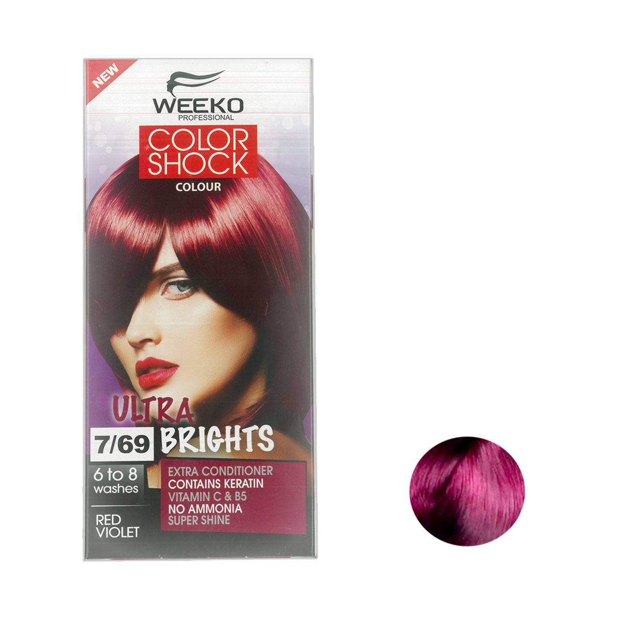 کیت رنگ مو ویکو رنگ سرخابی شماره 7/69 حجم 80 میلی لیتر