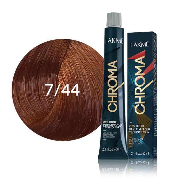 رنگ موی زنانه لاکمه مدل Chroma شماره 7/44 بدون آمونیاک