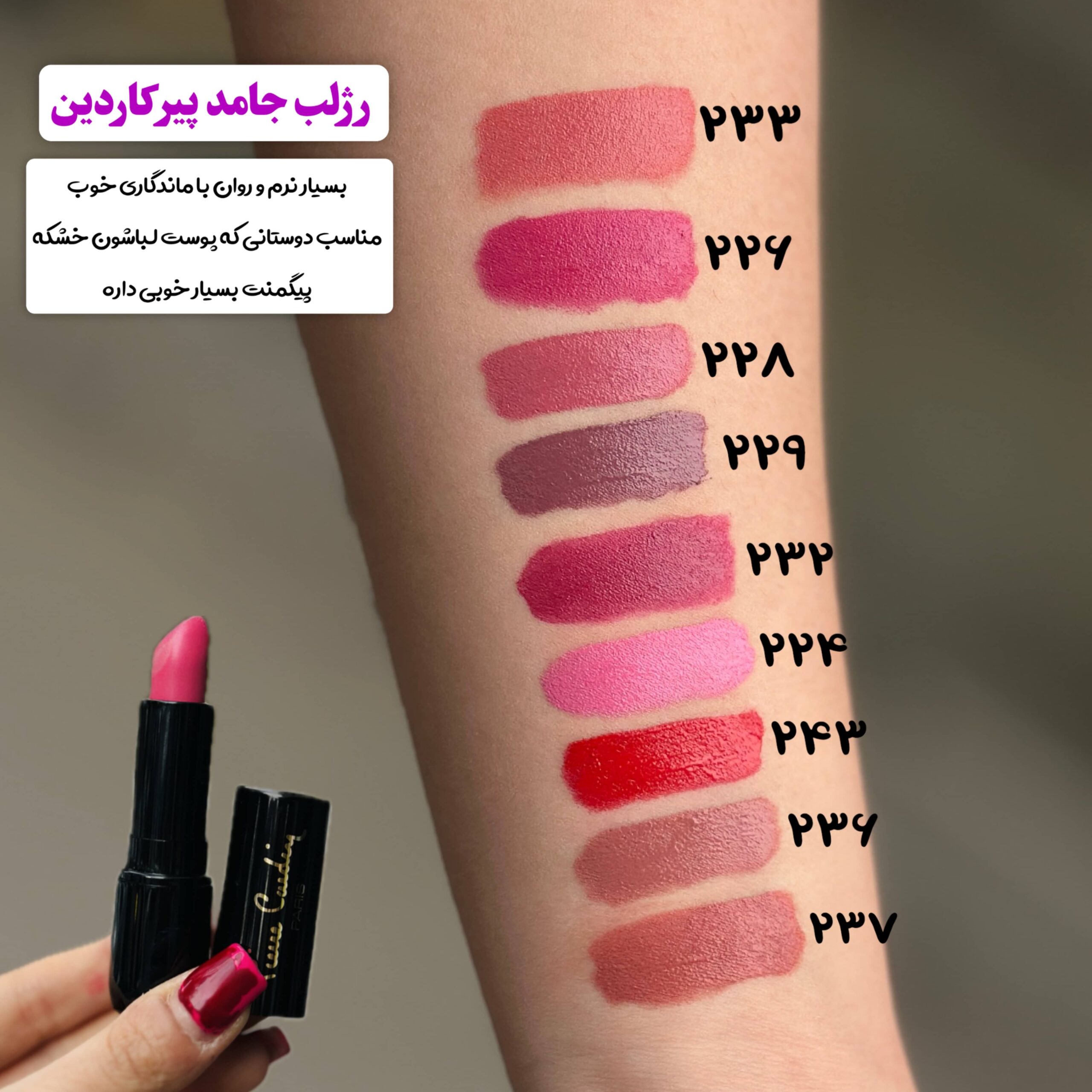 رژ لب جامد پیرکاردین مدل پرسلاین - تصویر 2