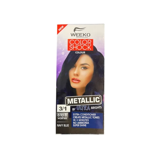 شامپو رنگ مو ویکو مدل COLOR SHOCK شماره 3.1 رنگ سرمه ای