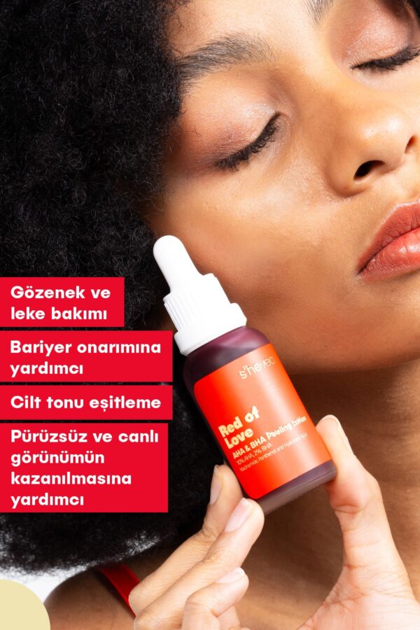 سرم پوست %AHA10 و%BHA 2  شی وک  RED OF LOVE (لوسیون لایه بردار احیا کننده پوست) - تصویر 4